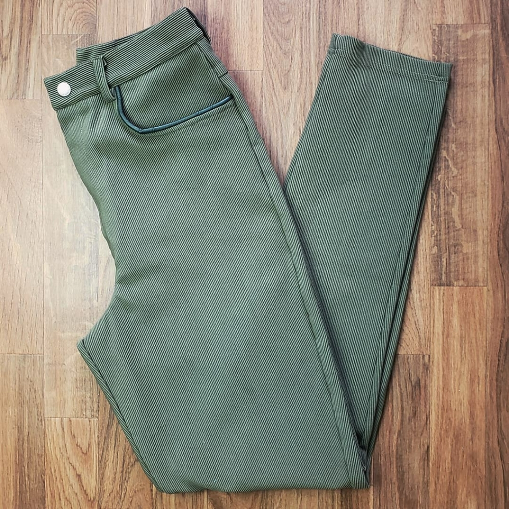 vintage 80s ribbed olive riding pants